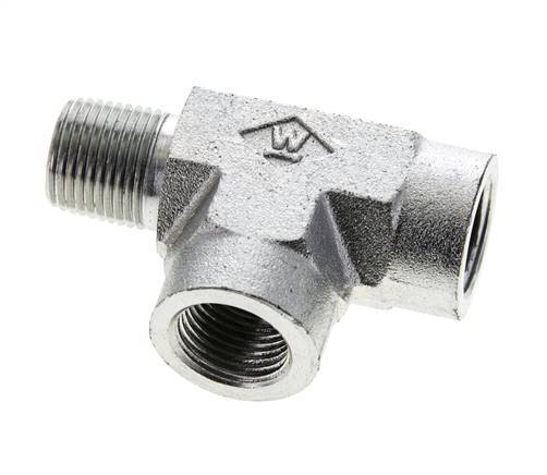 Tee Fitting 3/8'' NPT Male x Female Steel 210bar (2950.5psi)