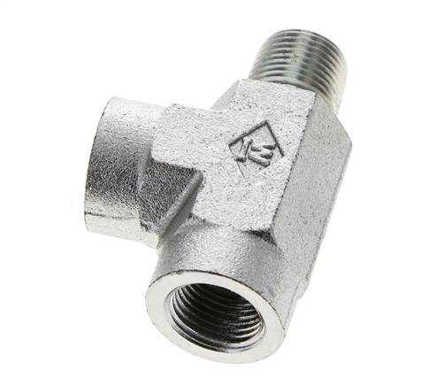 Tee Fitting 3/8'' NPT Male x Female Steel 210bar (2950.5psi)
