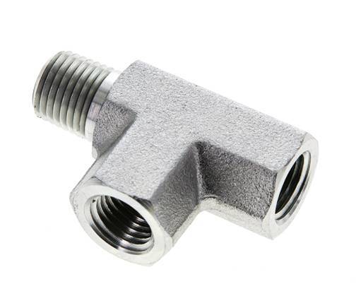 Tee Fitting 1/4'' NPT Male x Female Steel 275bar (3863.75psi)
