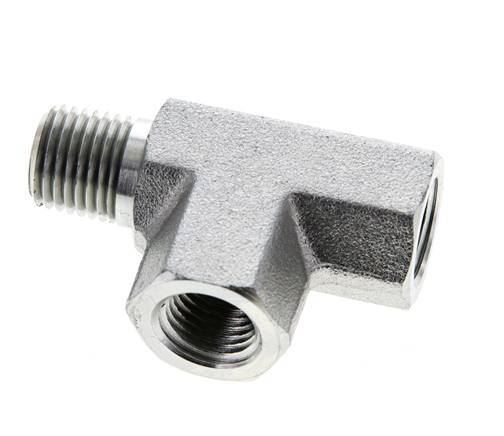 Tee Fitting 1/4'' NPT Male x Female Steel 275bar (3863.75psi)