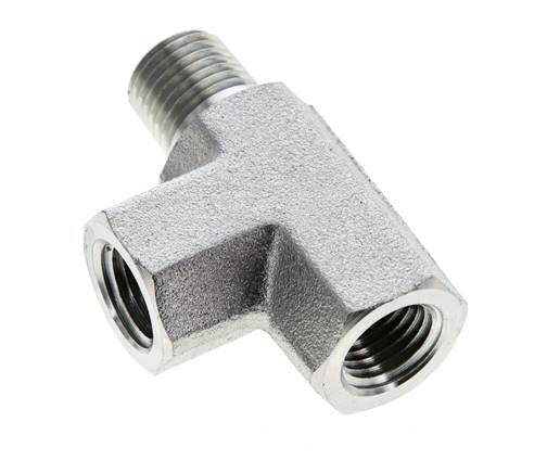 Tee Fitting 1/4'' NPT Male x Female Steel 275bar (3863.75psi)