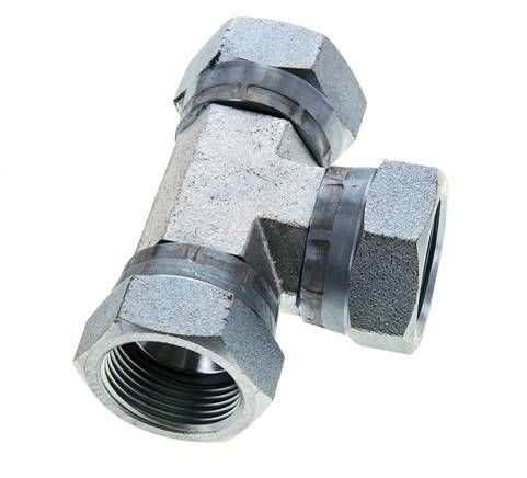 JIC Tee Fitting UN 1-5/16''-12 Female Steel 170bar (2388.5psi)