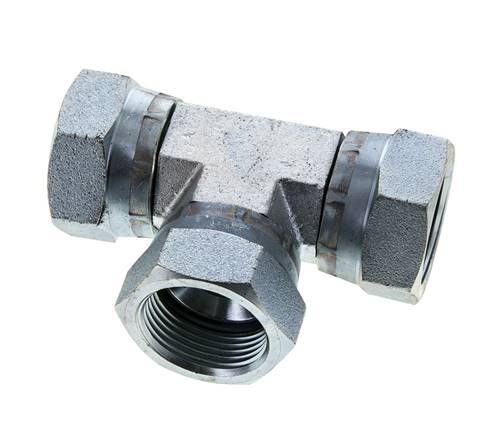 JIC Tee Fitting UN 1-5/16''-12 Female Steel 170bar (2388.5psi)
