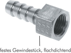G 1/4'' x 13mm Nickel plated Brass Hose barb 16 Bar [2 Pieces]