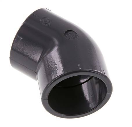 PVC 45deg Elbow Fitting Socket 50x62mm [2 Pieces]