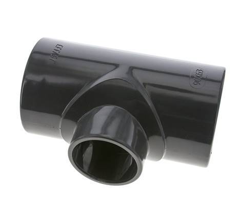 PVC Reducing Tee Fitting Socket 90 to 63mm