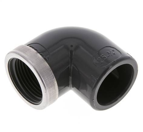 PVC 90deg Elbow Fitting Female Socket 25x34mm x Female Rp 3/4''