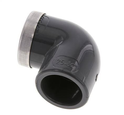 PVC 90deg Elbow Fitting Female Socket 25x34mm x Female Rp 3/4''