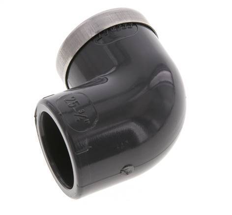 PVC 90deg Elbow Fitting Female Socket 25x34mm x Female Rp 3/4''