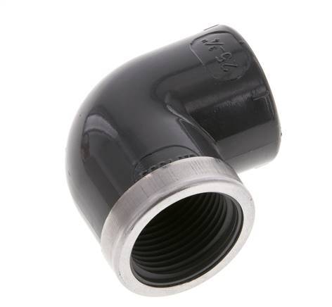 PVC 90deg Elbow Fitting Female Socket 25x34mm x Female Rp 3/4''