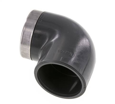 PVC 90deg Elbow Fitting Female Socket 50x61mm x Female Rp 1-1/2''