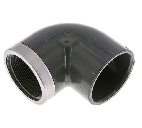 PVC 90deg Elbow Fitting Female Socket 63x75mm x Female Rp 2''