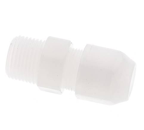 8x10mm & R3/8'' PVDF Straight Hose Fitting with Male Threads 10bar/145psi