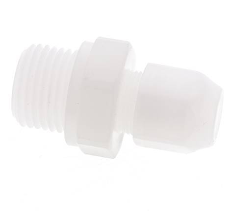 8x10mm & G1/2'' PVDF Straight Hose Fitting with Male Threads 10bar/145psi