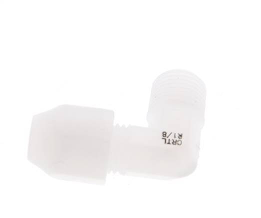 2x4mm & R1/8'' PVDF Elbow Hose Fitting with Male Threads 10bar/145psi