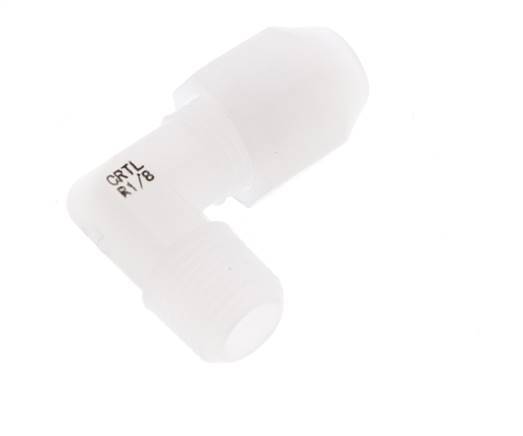 2x4mm & R1/8'' PVDF Elbow Hose Fitting with Male Threads 10bar/145psi