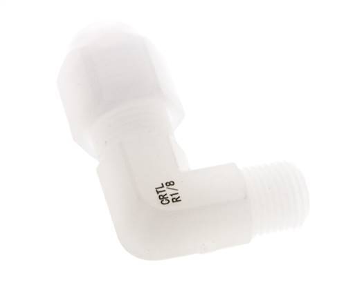 4x6mm & R1/8'' PVDF Elbow Hose Fitting with Male Threads 10bar/145psi