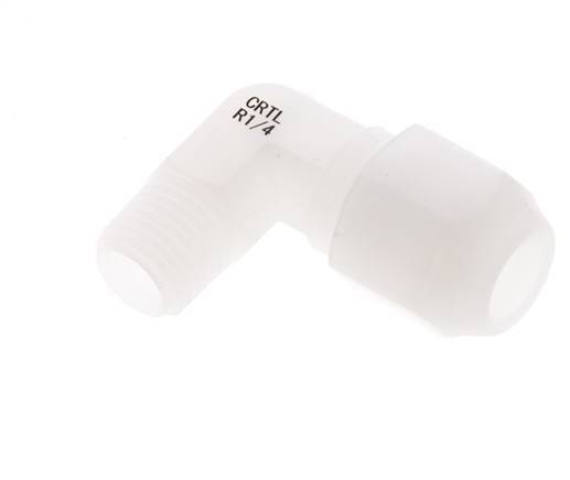 8x10mm & R1/4'' PVDF Elbow Hose Fitting with Male Threads 10bar/145psi