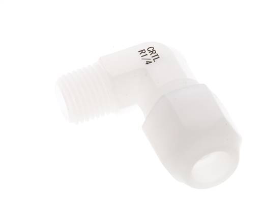 8x10mm & R1/4'' PVDF Elbow Hose Fitting with Male Threads 10bar/145psi