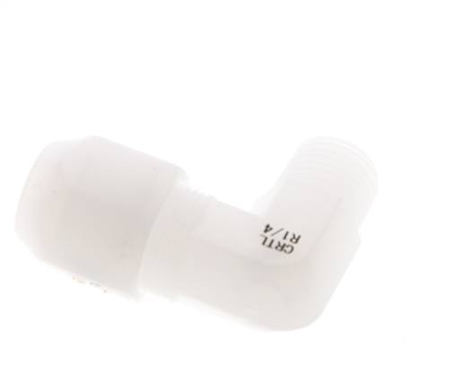 8x10mm & R1/4'' PVDF Elbow Hose Fitting with Male Threads 10bar/145psi
