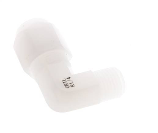 8x10mm & R1/4'' PVDF Elbow Hose Fitting with Male Threads 10bar/145psi