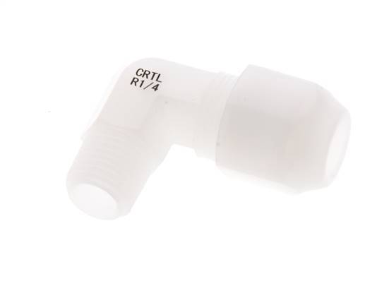 8x10mm & R1/4'' PVDF Elbow Hose Fitting with Male Threads 10bar/145psi