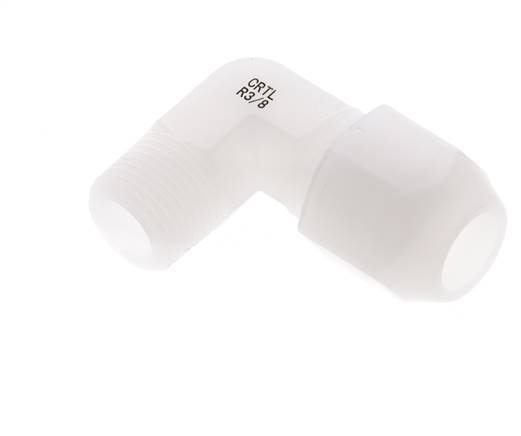 10x12mm & R3/8'' PVDF Elbow Hose Fitting with Male Threads 10bar/145psi