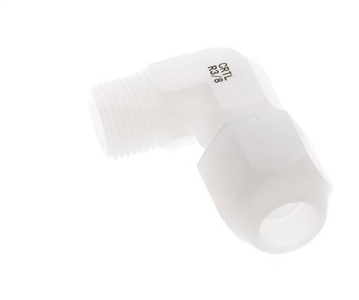 10x12mm & R3/8'' PVDF Elbow Hose Fitting with Male Threads 10bar/145psi