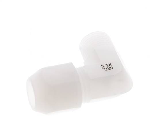 10x12mm & R3/8'' PVDF Elbow Hose Fitting with Male Threads 10bar/145psi