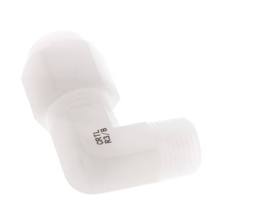 10x12mm & R3/8'' PVDF Elbow Hose Fitting with Male Threads 10bar/145psi