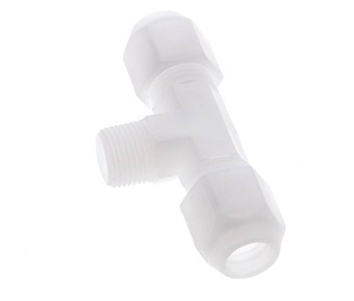 10x12mm & R3/8'' PP T-Shape Hose Fitting with Male Threads 10bar/145psi