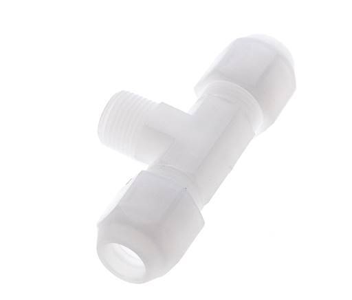 10x12mm & R3/8'' PP T-Shape Hose Fitting with Male Threads 10bar/145psi