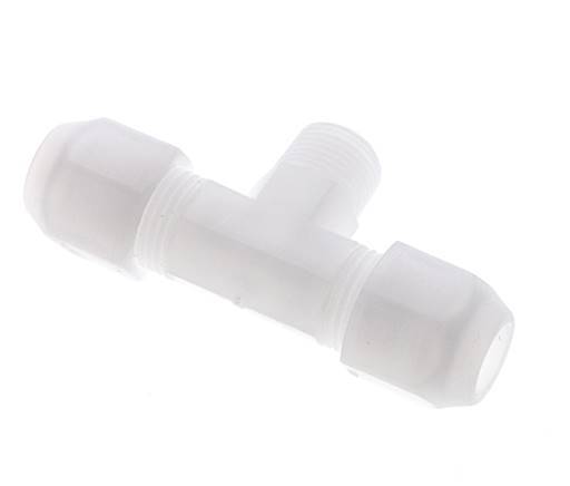 10x12mm & R3/8'' PP T-Shape Hose Fitting with Male Threads 10bar/145psi