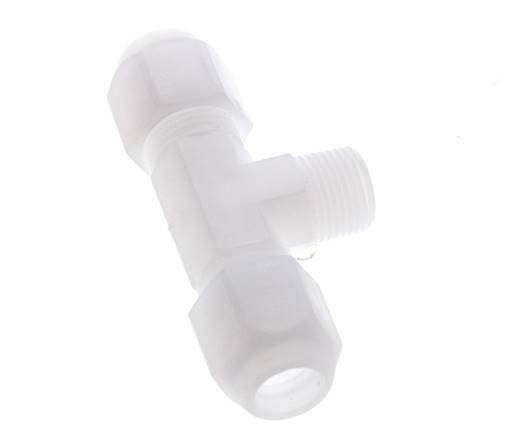 10x12mm & R3/8'' PP T-Shape Hose Fitting with Male Threads 10bar/145psi