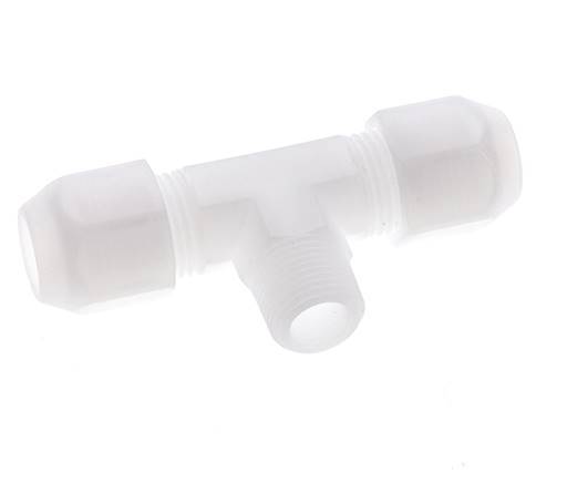 10x12mm & R3/8'' PP T-Shape Hose Fitting with Male Threads 10bar/145psi
