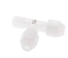2x4mm & R1/8'' PVDF Right Angle Tee Hose Fitting with Male Threads 10bar/145psi