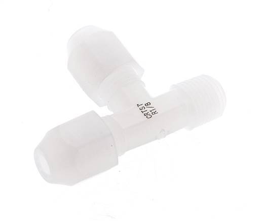 2x4mm & R1/8'' PVDF Right Angle Tee Hose Fitting with Male Threads 10bar/145psi