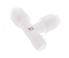 2x4mm & R1/8'' PVDF Right Angle Tee Hose Fitting with Male Threads 10bar/145psi