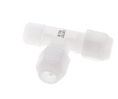 8x10mm & R3/8'' PVDF Right Angle Tee Hose Fitting with Male Threads 10bar/145psi
