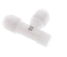 8x10mm & R3/8'' PVDF Right Angle Tee Hose Fitting with Male Threads 10bar/145psi