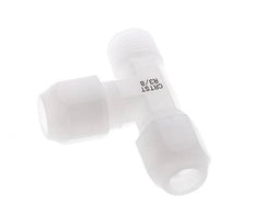 8x10mm & R3/8'' PVDF Right Angle Tee Hose Fitting with Male Threads 10bar/145psi