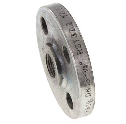 Threaded Flange DN15-PN16 Rp 1/2'' Zinc-Plated Steel DIN 2566