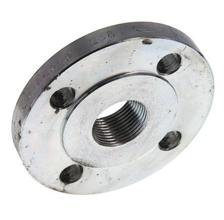 Threaded Flange DN25-PN16 Rp 1'' Zinc-Plated Steel DIN 2566