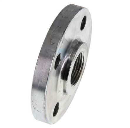 Threaded Flange DN25-PN16 Rp 1'' Zinc-Plated Steel DIN 2566