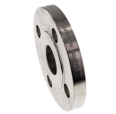 Threaded Flange DN50-PN40 Rp 2'' Stainless Steel 1.4571 DIN 2567 And EN 1092-1 (Type 13)