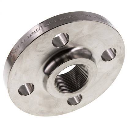 Threaded Flange DN50-PN40 Rp 2'' Stainless Steel 1.4571 DIN 2567 And EN 1092-1 (Type 13)