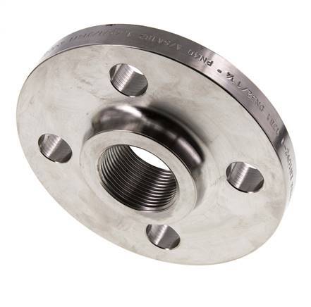 Threaded Flange DN50-PN40 Rp 2'' Stainless Steel 1.4571 DIN 2567 And EN 1092-1 (Type 13)
