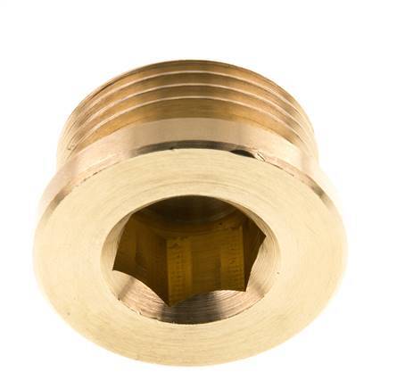 G 3/4'' Brass Closing plug with Inner Hex 16 Bar [2 Pieces]