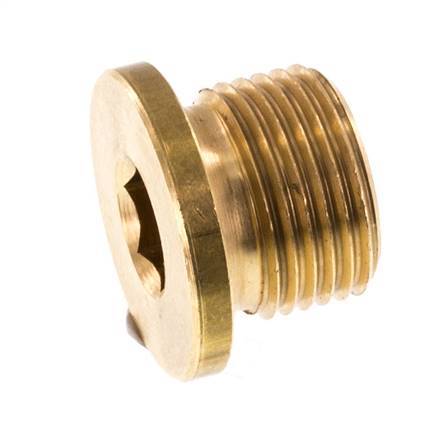 G 3/8'' Brass Closing plug with Inner Hex 16 Bar [5 Pieces]