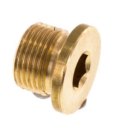 G 3/8'' Brass Closing plug with Inner Hex 16 Bar [5 Pieces]